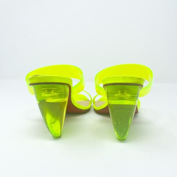 Christian Louboutin Ovida PVC Clear Strap Block Heels Neon Yellow Fluo EU 38 - Picture 11 of 13